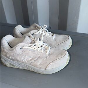 New Balance Cream Suede Trainer Sneakers